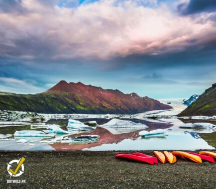 Kayak sur glacier en Islande