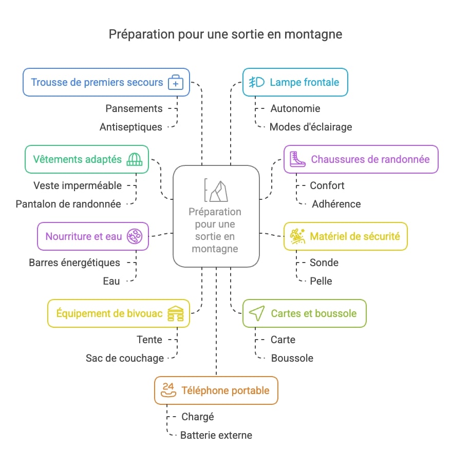 Liste de contrôle pour une sortie en montagne