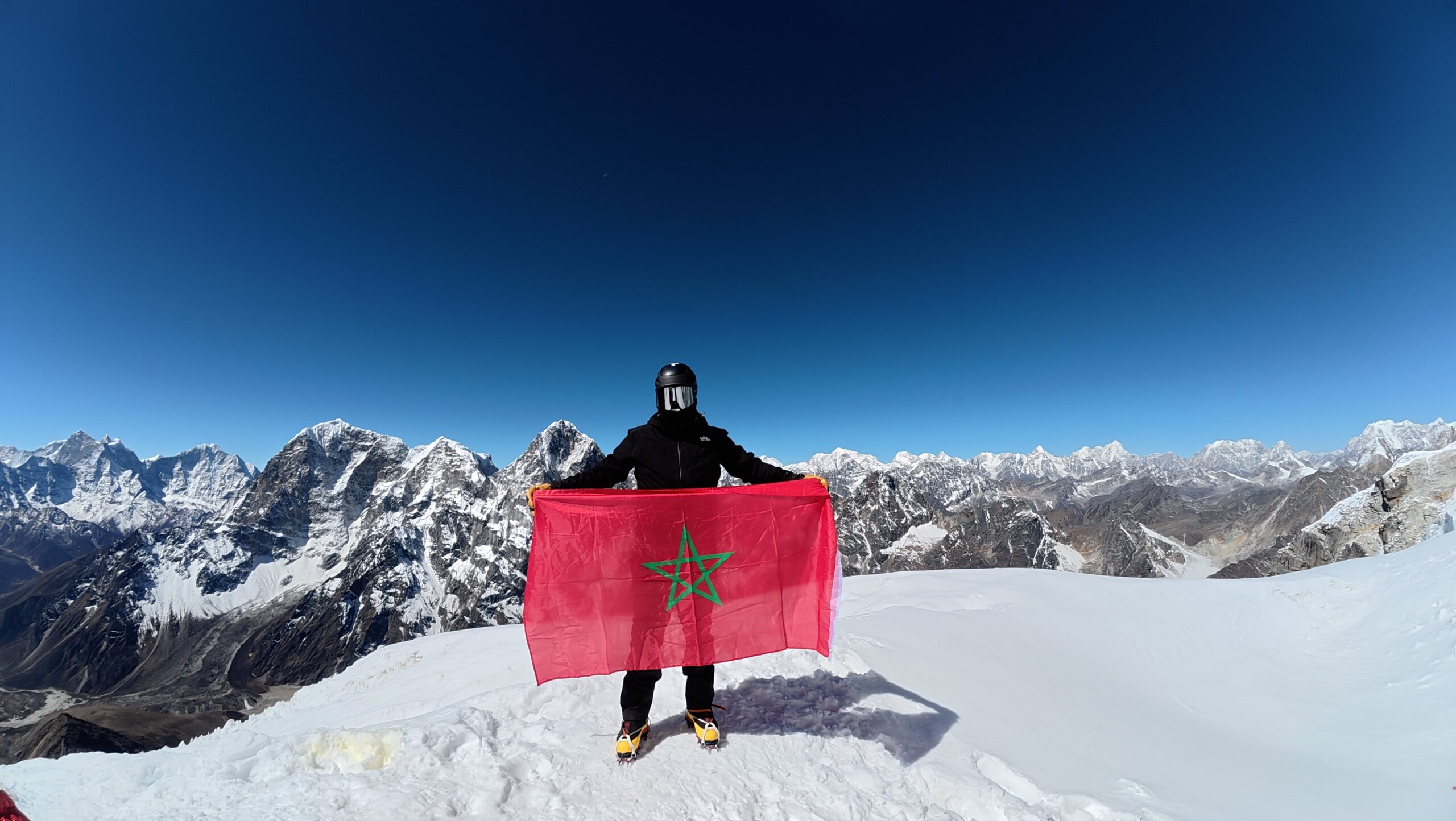 Drapeau marocain (Maroc) Ascension du sommet du Lobuche à au Népal