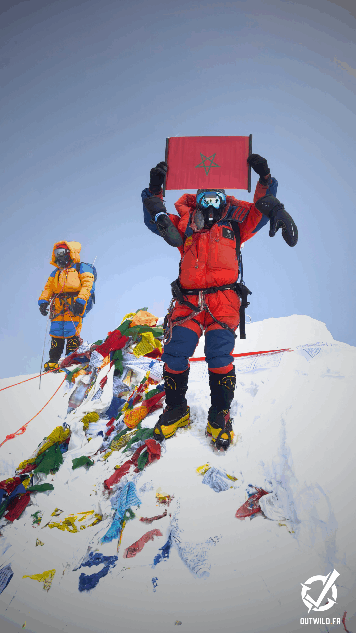 Drapeau du Maroc au sommet de l'Everest
