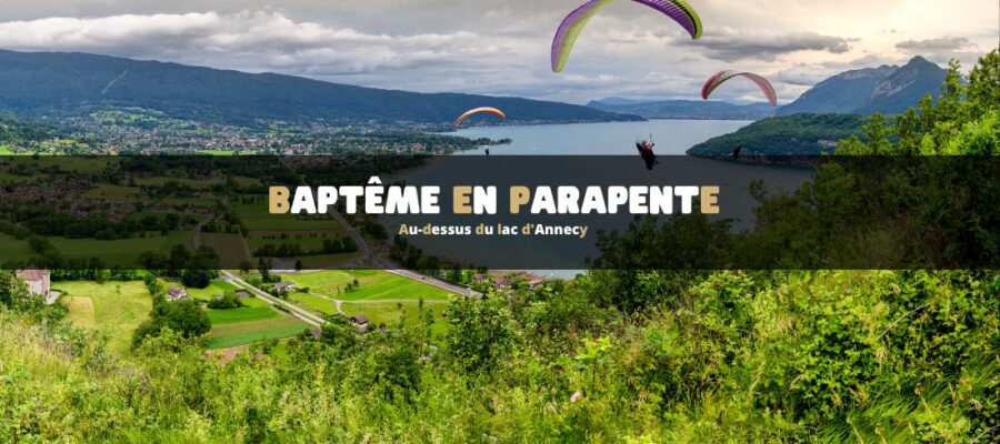 Baptême en parapente au-dessus du lac d'Annecy