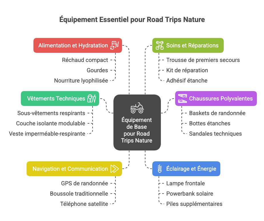 Équipement de base pour tous les road trips nature