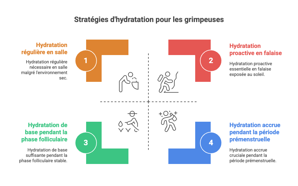 Stratégies d'hydratation adaptées aux différentes phases du cycle