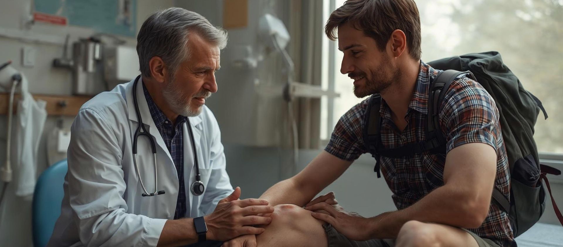 docteur consulte randonneur