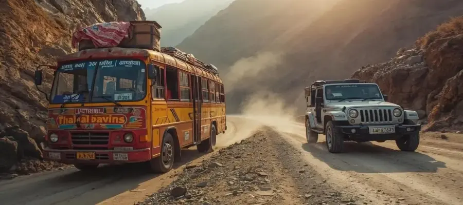 Comment se déplacer au Népal : Bus locaux vs Jeep privées