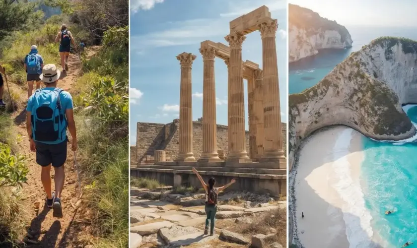 adolescents en randonnée dans les montagnes l'été pour des vacances outdoor