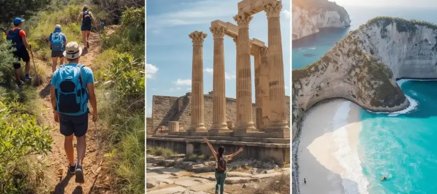 adolescents en randonnée dans les montagnes l'été pour des vacances outdoor