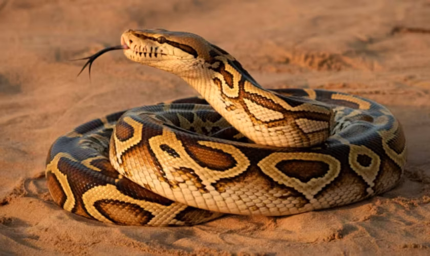 Un serpent sur le sable. Comment éloigner un serpent en randonnée : nos conseils