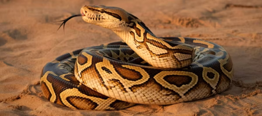 Un serpent sur le sable. Comment éloigner un serpent en randonnée : nos conseils