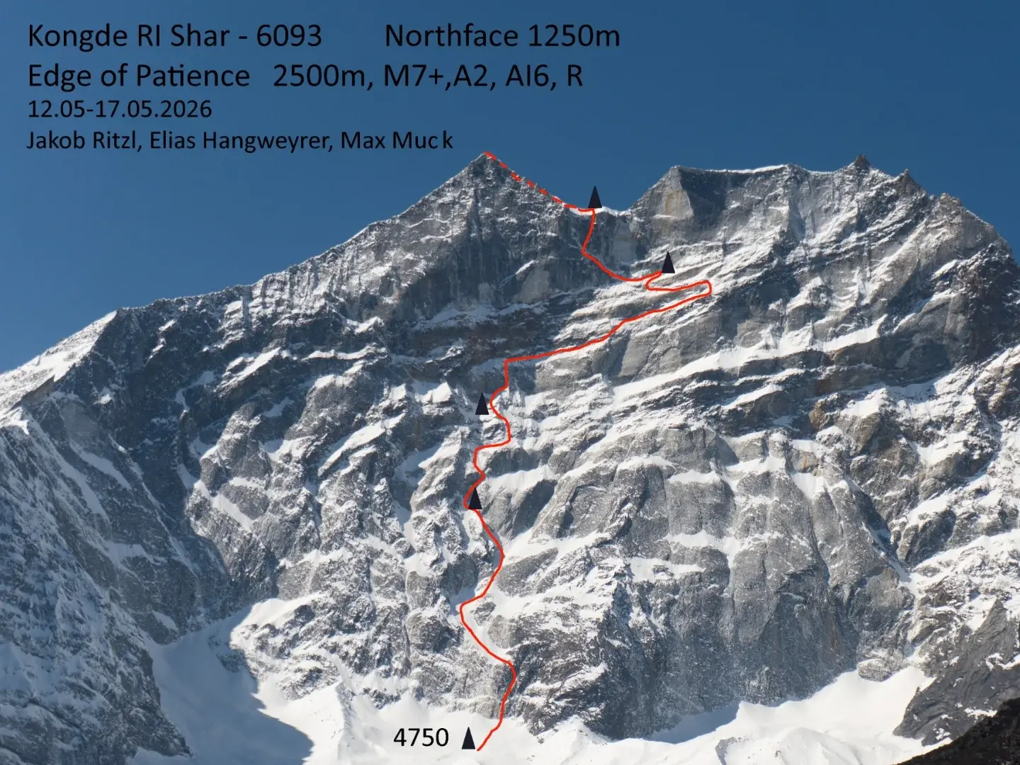 cara norte del Kongde Ri Sar Nepal